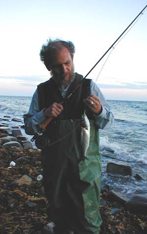 Alan managed to get his bass on a fly (a tiny Delta rubber eel). In fact we had four fish on chugging plugs, three on floating divers and seven on the fly. The best fish weighed just on four pounds and took a Chug Bug.