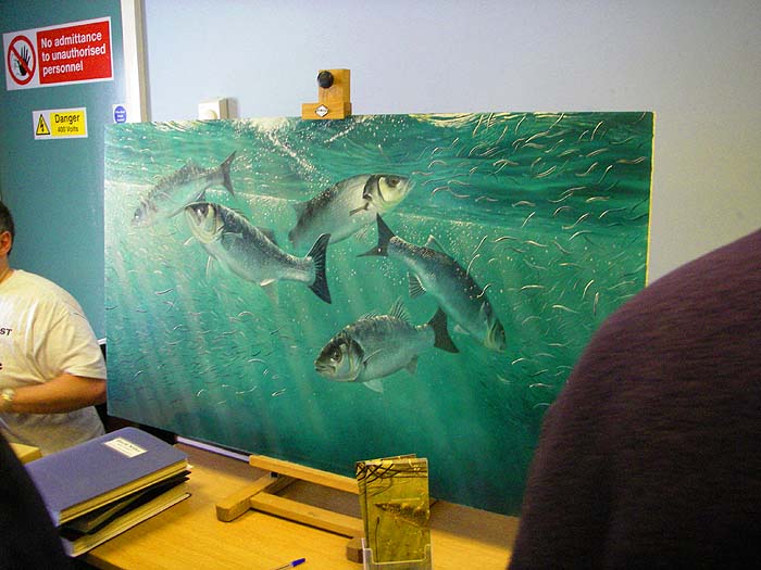No, it's not the best fish tank ever - simply one of David Miller's fantastic paintings on display at the meeting. How about that on the wall above your tackle cupboard?