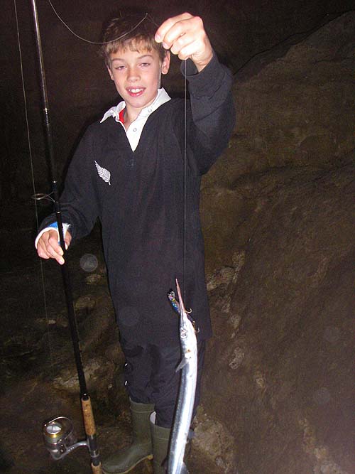 Ben thought briefly that he had hooked an eel but it was his first ever gar.