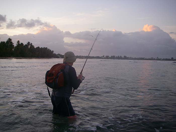 Even my heavyish Beastmaster is pulled smartly over by a bonefish.