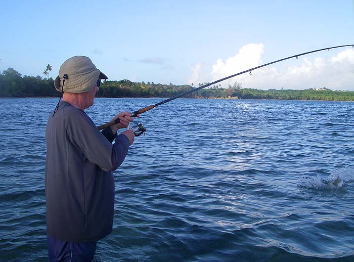 Me into a small barracuda. Notice how it splashes, it is never a good idea to get them too close before they are really tired out.
