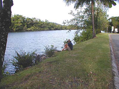 Note the mangroves on the far bank which make most places inaccessible from the shore. These waters are the haunt of huge saltwater crocodiles - so NO WADING!