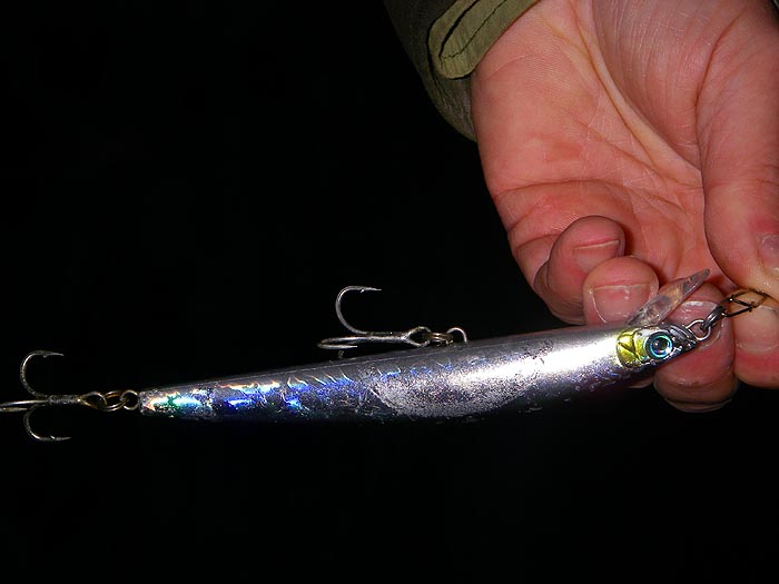 A well worn but still effective Maria Chase. This one almost caught him a decent pollack.