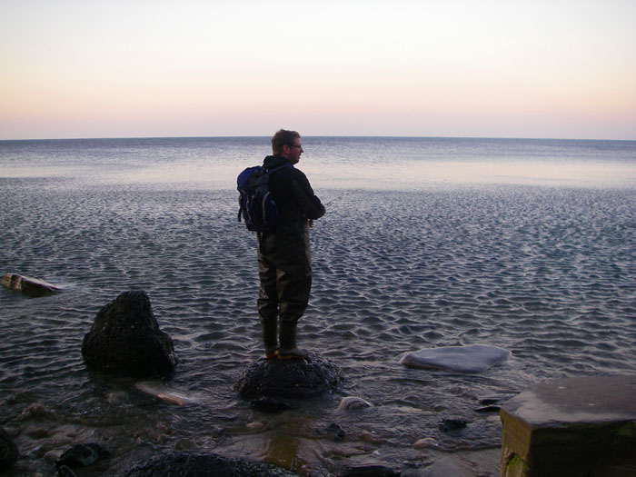 I Had a fish on the popper only a couple of metres out in the choppy water.