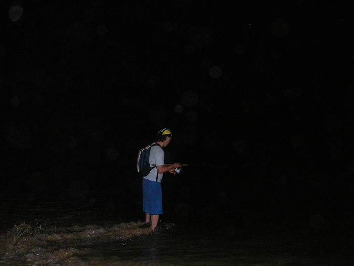 Richard spinning at Crown Point (Sandy Point) on the first morning of his holiday.