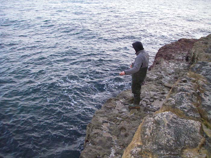 Having failed with the plug Ben tried a spot of fly fishing.