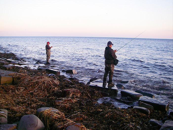 Mike and Nigel hard at it with the fly gear.