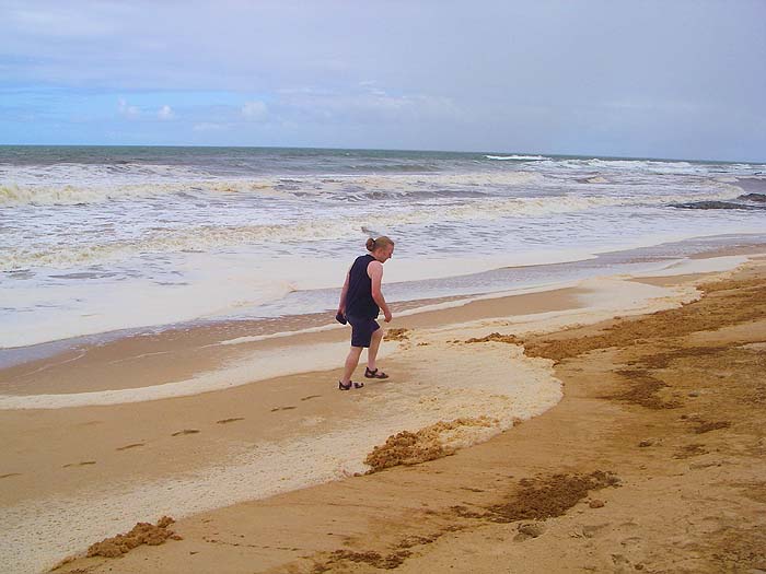 You can see what he means about the mucky water and the surf.
