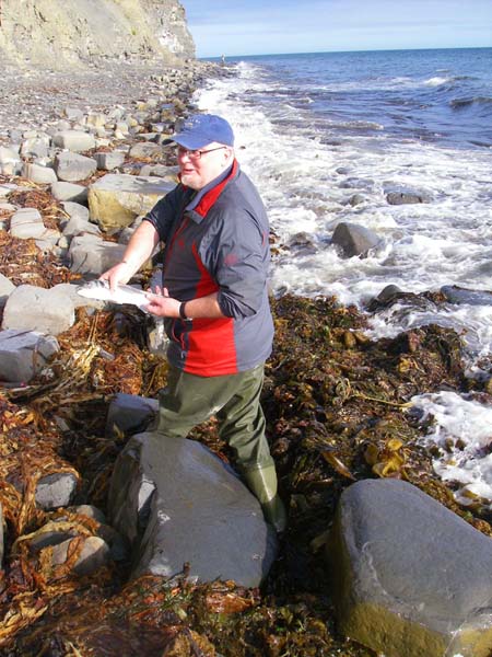 Not big but welcome as Dave rarely gets down here to fish. Note the rough conditions.