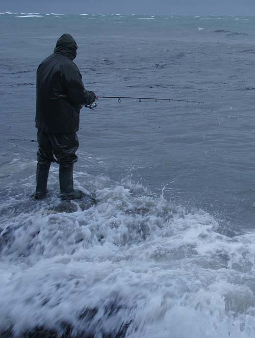 My recent trip. Flogging away in rough water and weed.