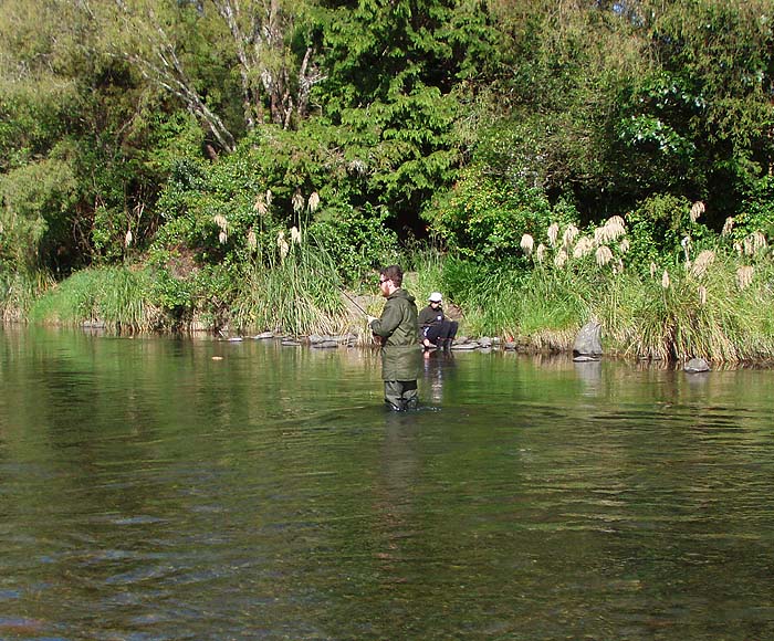 Hamish into another fish while his brother looks on.