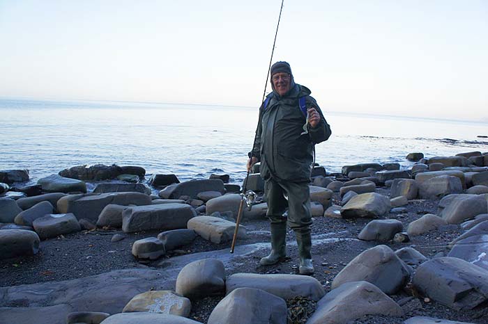 That's me armed with a lure to combat weed, rocks and shallow water.