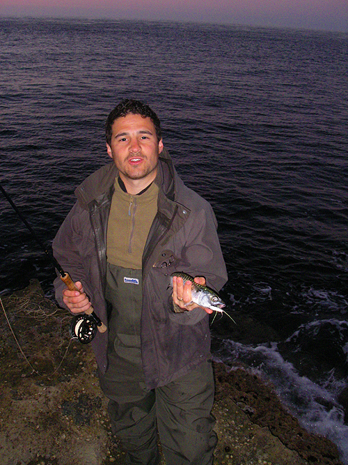 He's caught plenty of mackerel before but never on the fly gear.