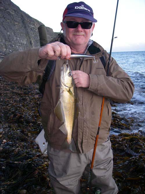 Not the biggest pollack ever but, on the night, we were pleased to catch anything.
