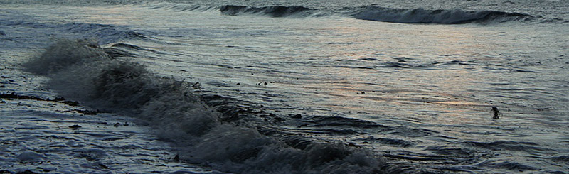 Waves and weed - never easy fishing.