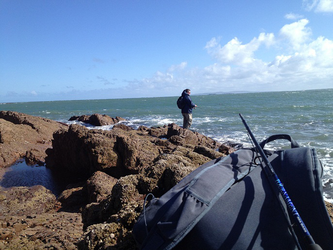 Fishing a nice rock mark.