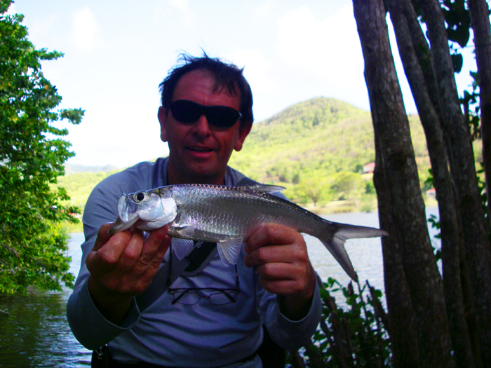 Steve looks a bit dishevelled but clearly relieved to have landed such a lovely little fish. We each had a few.