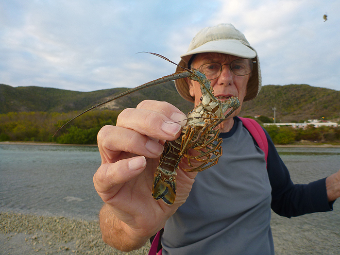 We found crawfish like this while searching for bait.