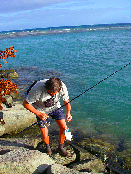 Steve landing a small jack.