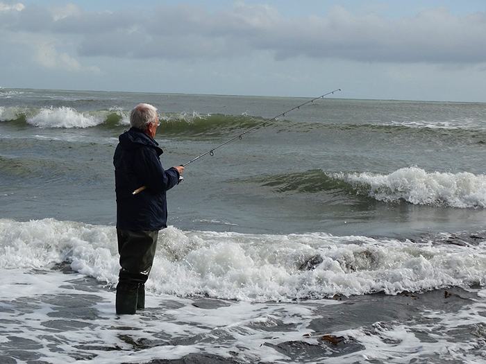 Bill took this picture - it was much rougher than when I caught the bass.