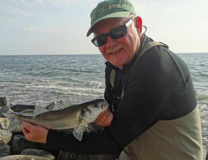 Typical school bass. These little fish struggle to engulf a big lure.
