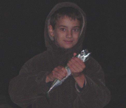 Still darkish but the first mackerel landed on the new gear.