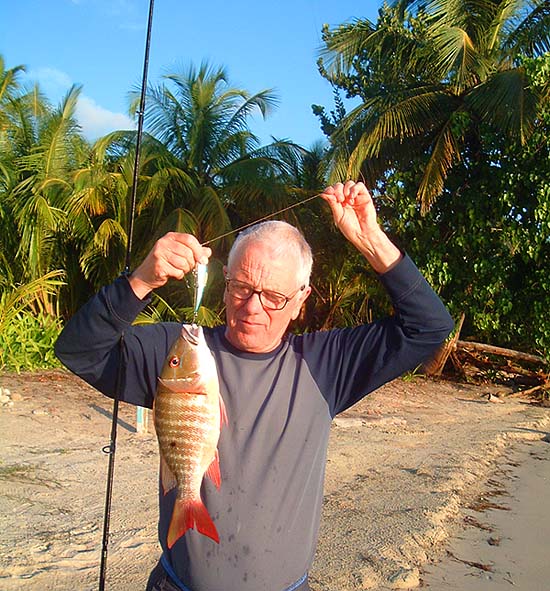 This one took a plug fished from the jetty outside our 'house'. We also had lane snappers, grey snappers and small barracuda on plugs from the beach.