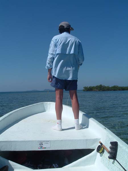 Note the socks to avoid roasted feet.