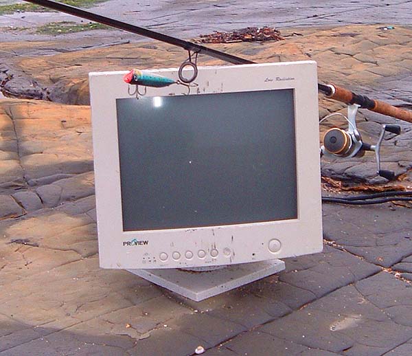 It used to be just plastic bottles and bits of old netting on the beach - now it's computers. Do monitors float?