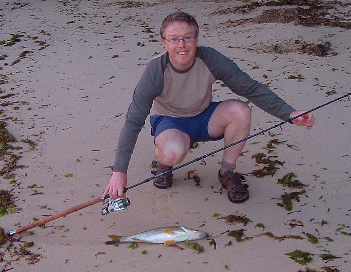 Rich had lots of snook by fishing the 'mucky water'. NOte the algae washed up on the beach.
