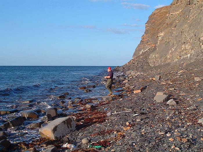 On the previous evening Nigel lost count of the number of bass that took his fly.