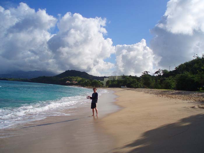Rich spinning from the beach by the hotel. Houndfish were abundant but the jacks were small.