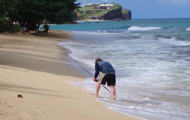 Rich beaches a small grouper.