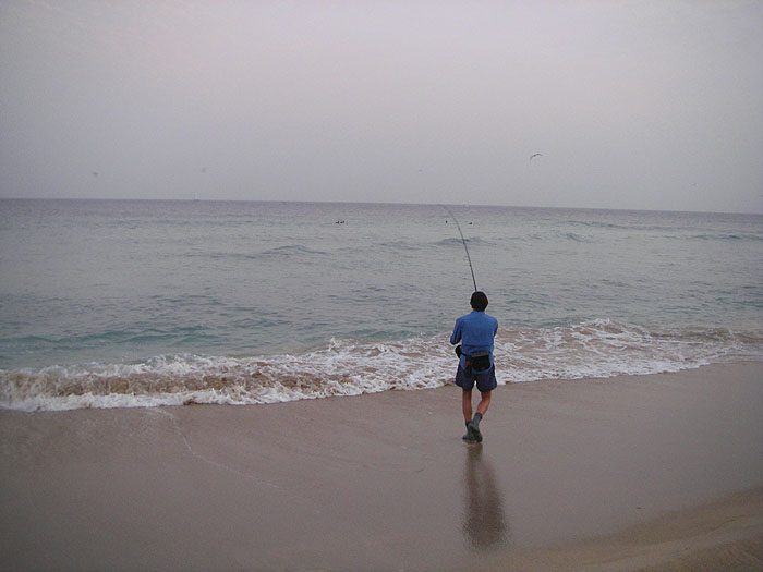 Steve plays a nice tarpon hooked on his plug. We lost a number of other tarpon during our trip.