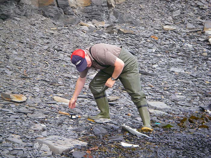 Nigel prepares to unhook and release his bass.