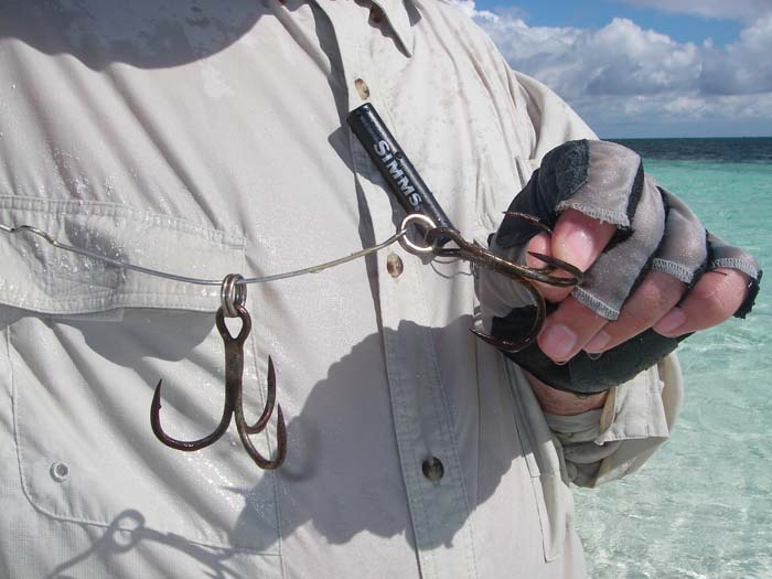 Steve Pitts sent me this picture of the remains of a big popper after playing a GT. You MUST have lures with a through-body wire.