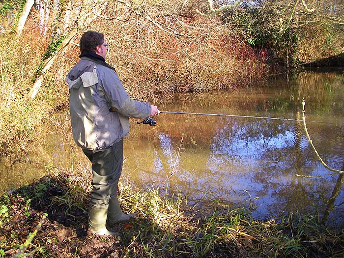 My pal Ben fishing for dace - he had one or two beauties round the half-pound mark.
