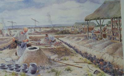 Thirty-two kilns and two tonnes of Black Burnished Ware pottery were excavated.