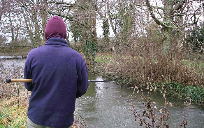 Richard trying to catch a few baits.