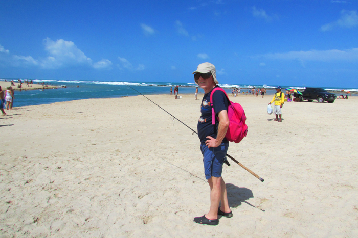 A wonderful spot but not the ideal time to fish.  Note the line of surf and the reef at the river mouth.