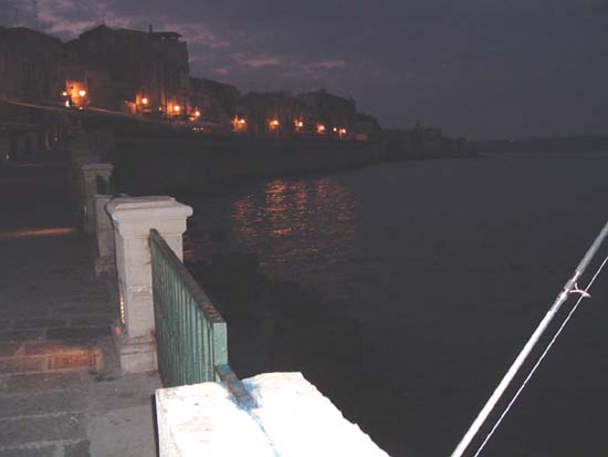 I caught the fish from here.  Notice my rod propped up against the rail as I took the picture.