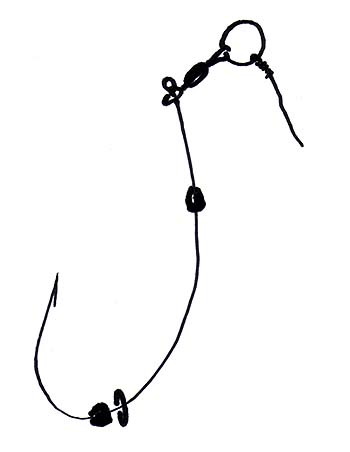 I copied this 'rig' (one of many) from a coarse fishing magazine.  Why not just use a circle hook?