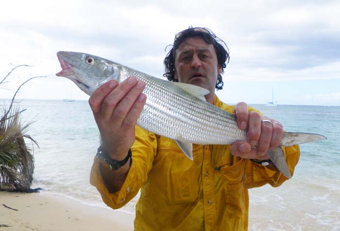 One of the hefty bonefish caught by Rob during his stay.