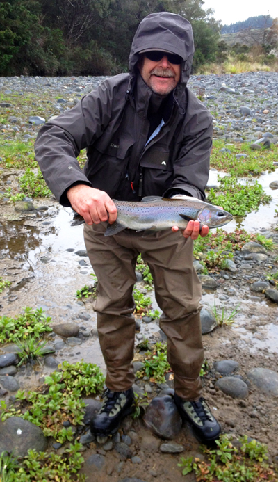 The rain didn't deter our intrepid fly fisher.